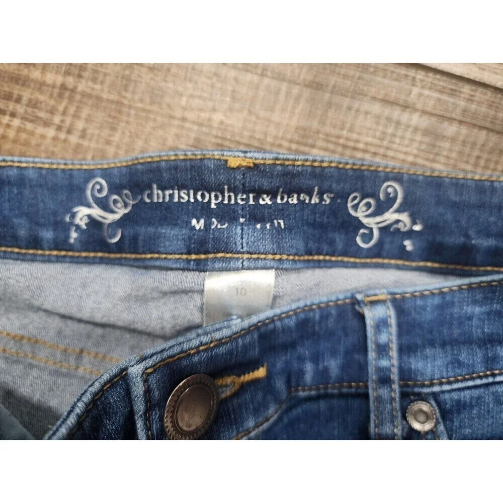 Christopher & Banks Womens Size 10 Blue Solid Modern Fit Jeans